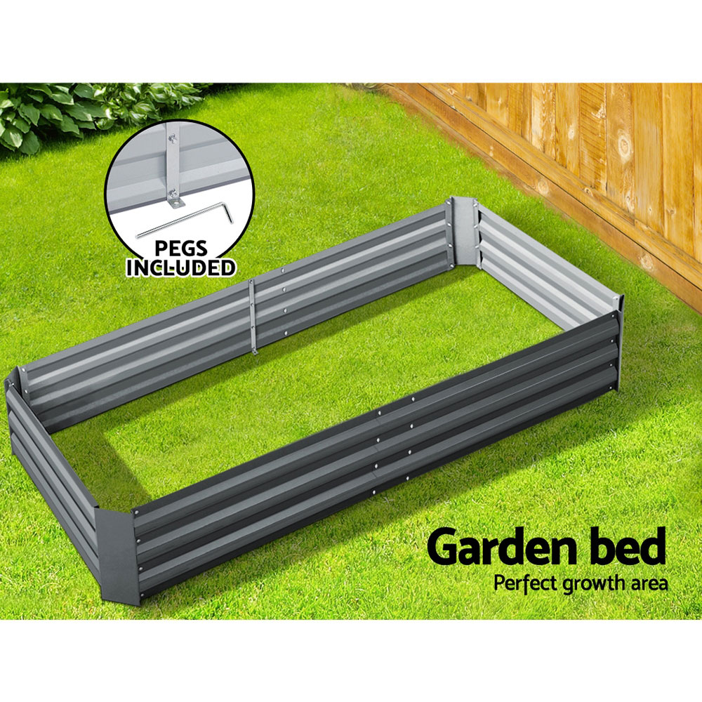 Greenfingers Galvanised Steel Raised Garden Bed Planter 210 x 90 | Buy ...