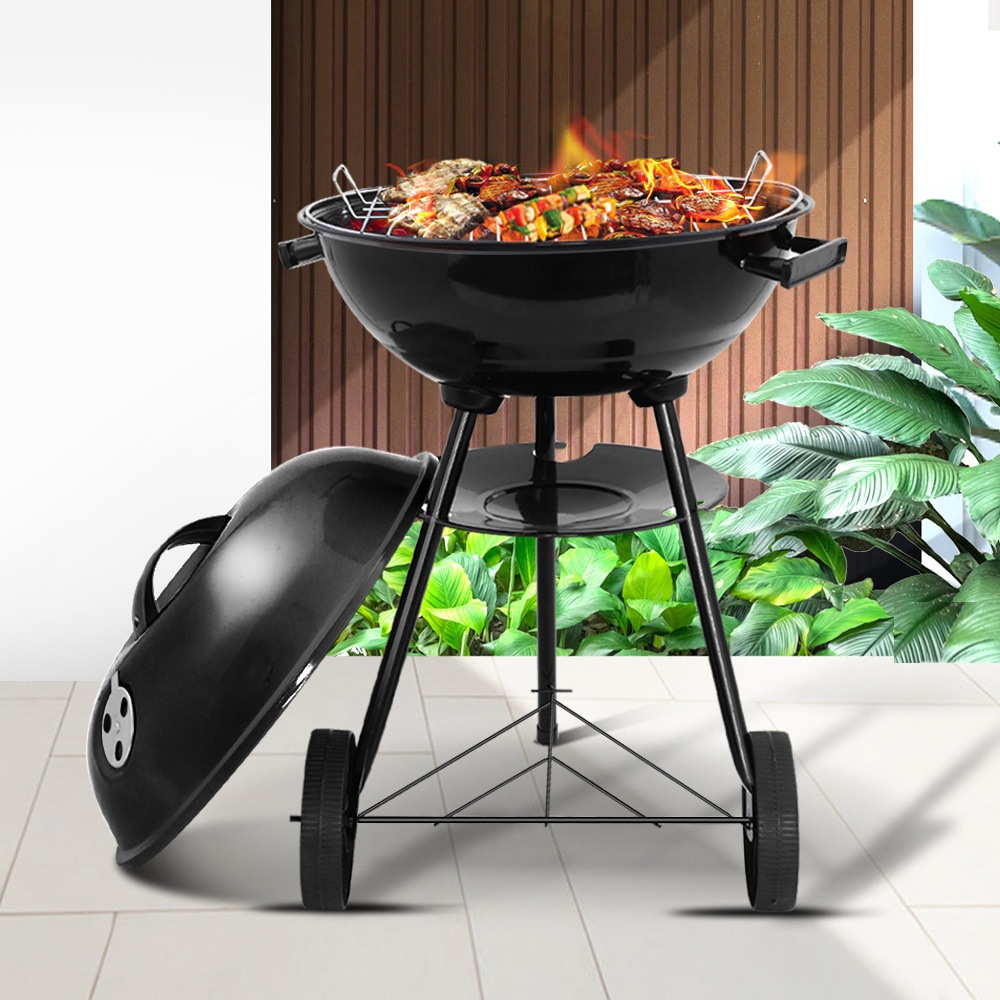 Charcoal BBQ Smoker Grill Outdoor Camping Patio Wood Barbeque Steel