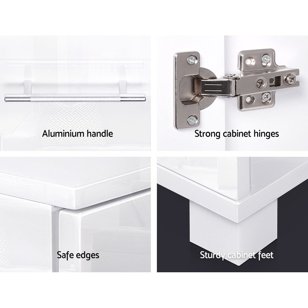 Artiss High Gloss Sideboard Storage Cupboard White Buy