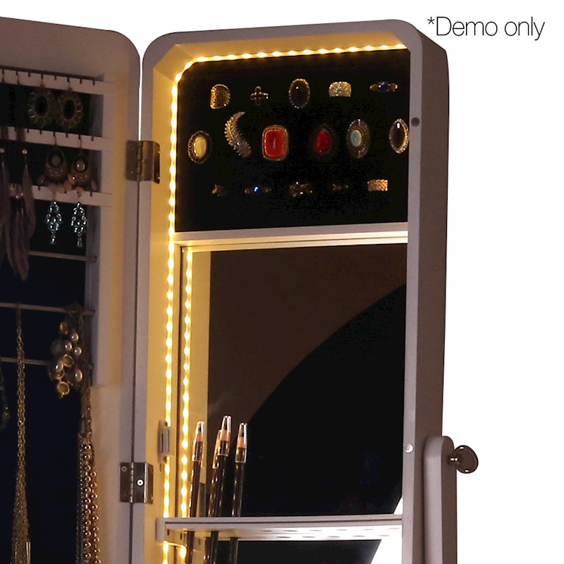 Mirror Jewellery Cabinet Makeup Storage Cabinet Jewelry Organiser