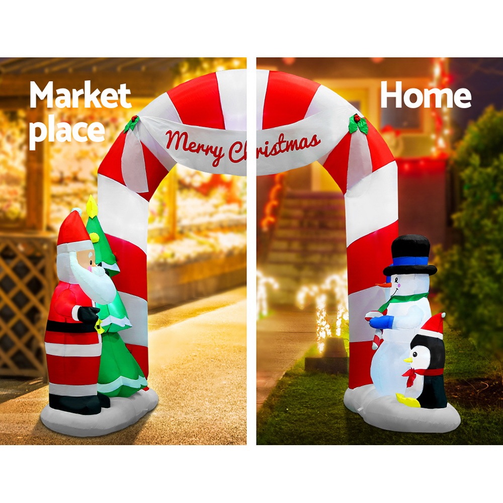 Jingle Jollys Inflatable Christmas 3M Archway with Santa Xmas Outdoor