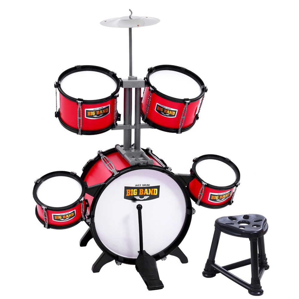 Keezi Kids 7 Drum Set Junior Drums Kit Musical Play Toys Childrens Mini