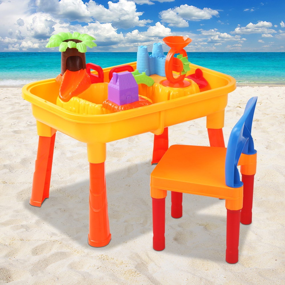 Keezi Kids Outdoor Toys Beach Sandpit Sand and Water Play Table Chair