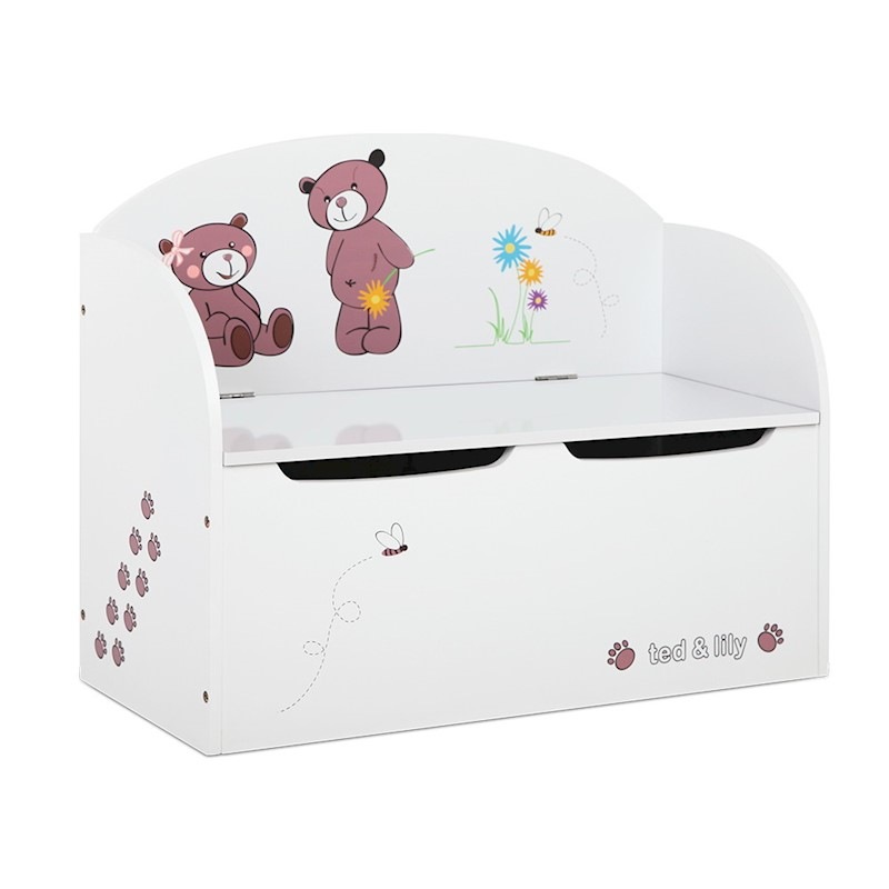 toy box bench white