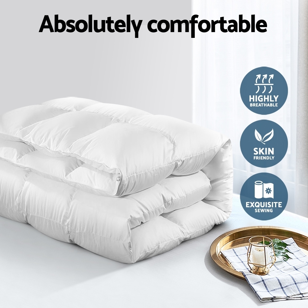 Duck Down Quilt W Feather 700gsm Quilts Cotton Duvet Cover Doona