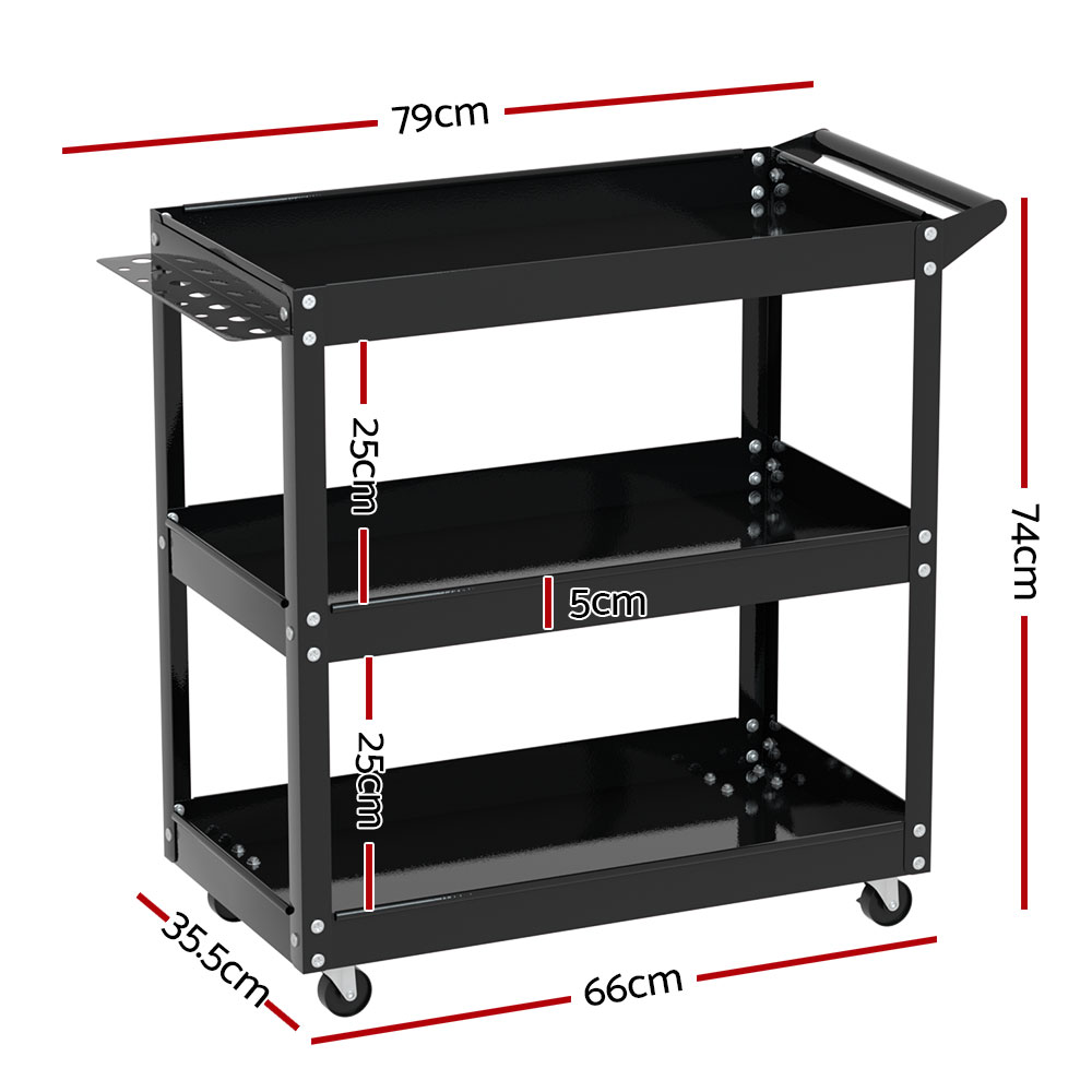 Giantz Tool Trolley Box Cart 3Tier Toolbox Garage Storage Roller