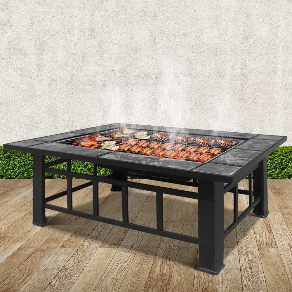 3 In 1 Fire Pit Stove Bbq Grill Table Ice Pits Patio Fireplace