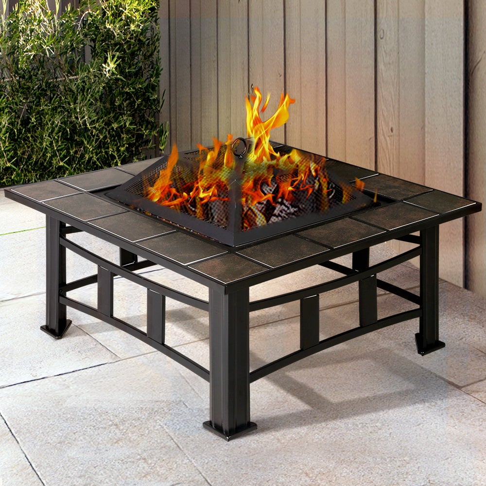 4 In 1 Outdoor Fire Pit Table Garden Bbq Grill Ice Pits Firepit