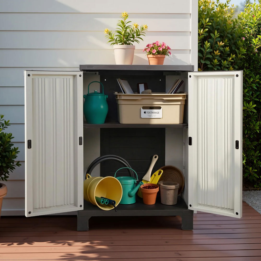 Outdoor Storage Cabinet Garden Sheds Cupboard Garage Box Lockable