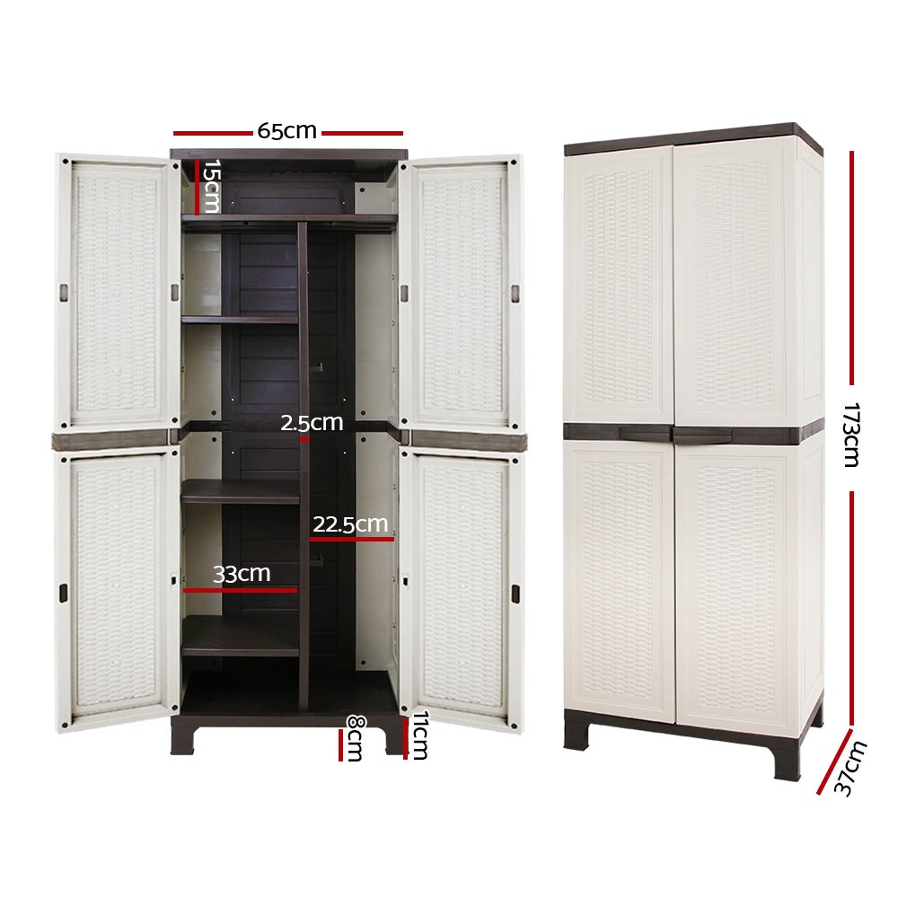 Outdoor Storage Cabinet Garden Sheds Lockable Cupboard Tall Garage