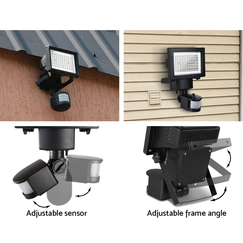 60 LED Solar Lights Sensor Light Outdoor Security Flood ...