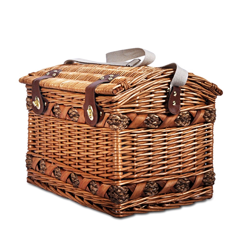 4 Person Wicker Picnic Basket Baskets Deluxe Insulated Blanket Buy
