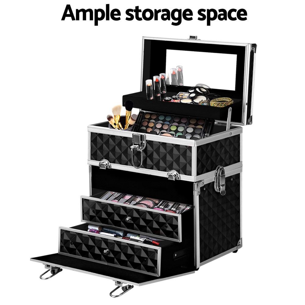 Portable Cosmetics Beauty Case Makeup Bags Box Organiser Mirror Buy