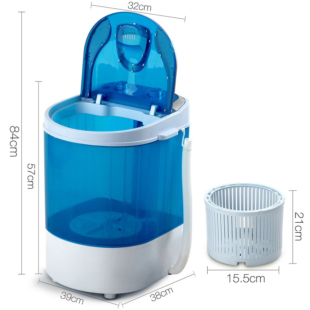 Devanti 4KG Mini Portable Washing Machine Spin Top Load Camping Caravan