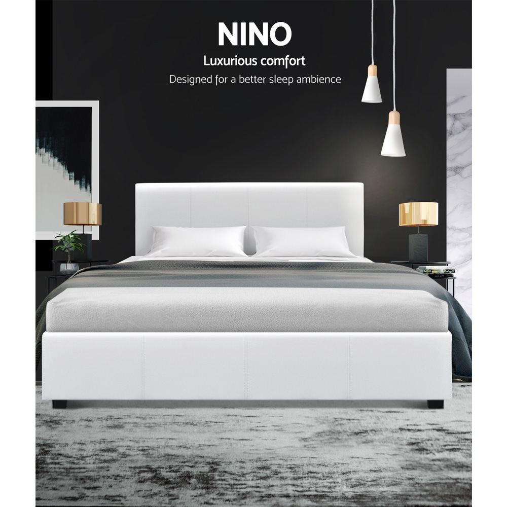 Double Full Size Gas Lift Bed Frame Base With Storage Leather Buy