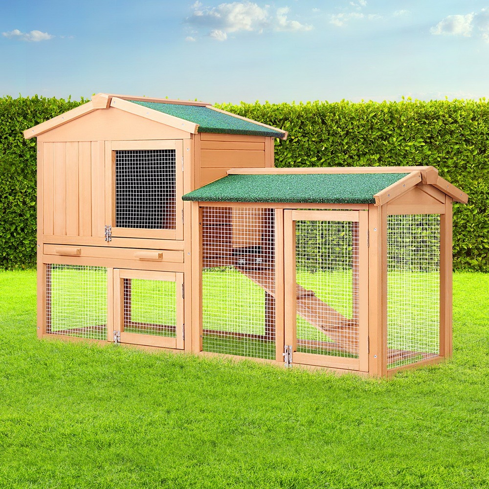 i.Pet Rabbit Hutch Hutches Large Metal Run Wooden Cage Waterproof ...