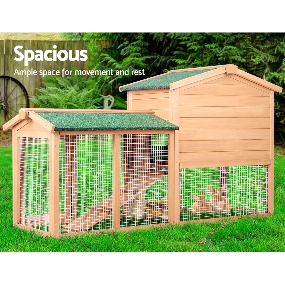 i.Pet Rabbit Hutch Hutches Large Metal Run Wooden Cage Waterproof