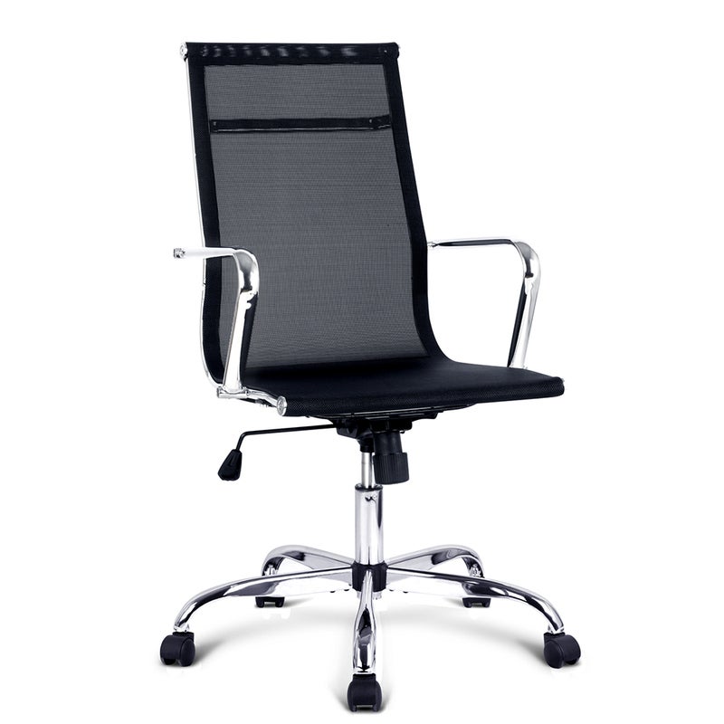Artiss Mesh Reclining Armchair - Black | Buy Office Chairs - 9350062107362