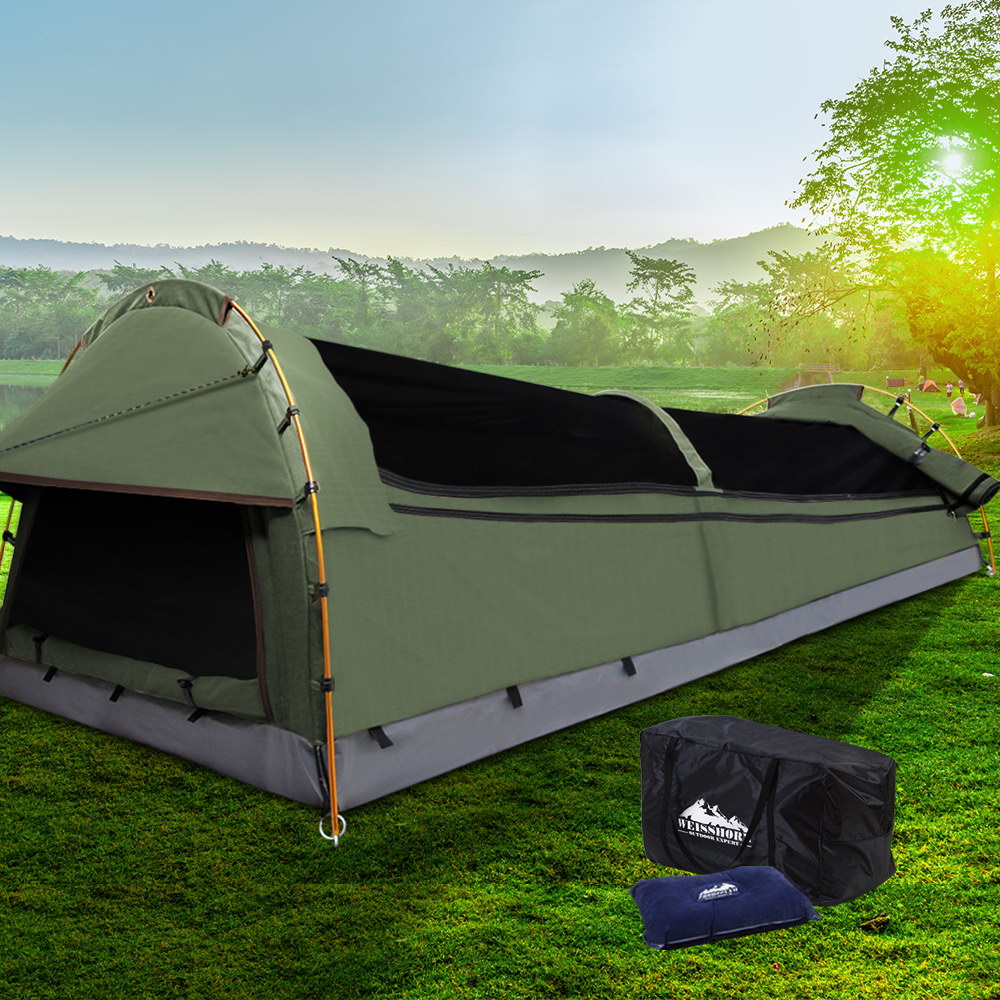 Weisshorn King Single Swag Camping Swags Canvas Tent Weisshorn King Single Swag Camping Swags Canvas Tent