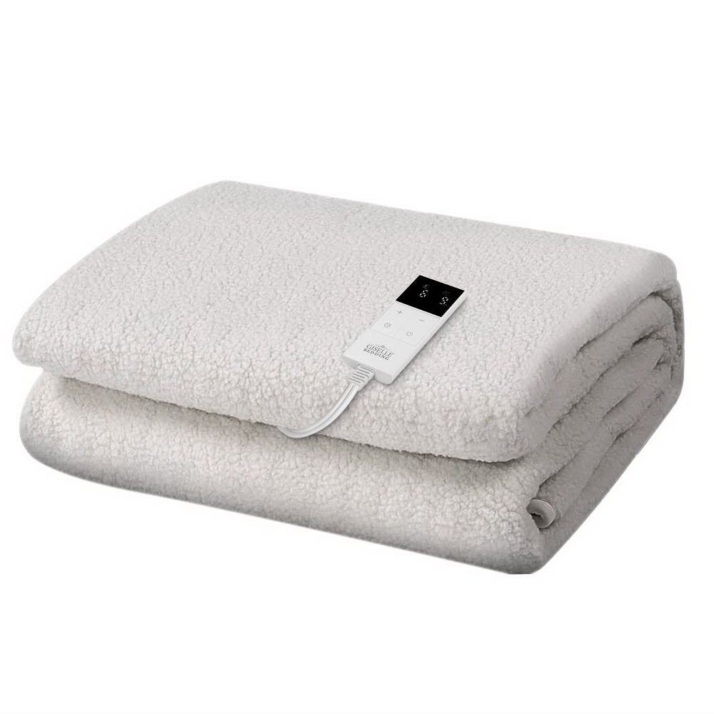 Giselle Bedding Fleecy Heated Electric Blanket Fully Fitted Washable