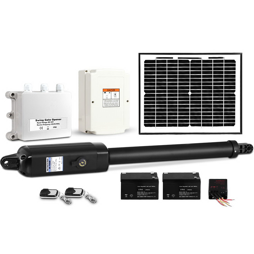 LockMaster Swing Gate Opener Automatic Full Solar Power Kit Remote