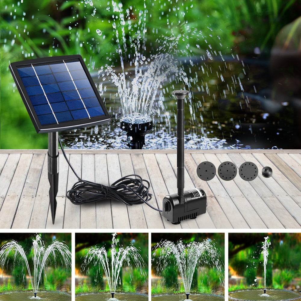 5W Solar Powered Pond Pump Outdoor Submersible Pumps Fountain Ponds