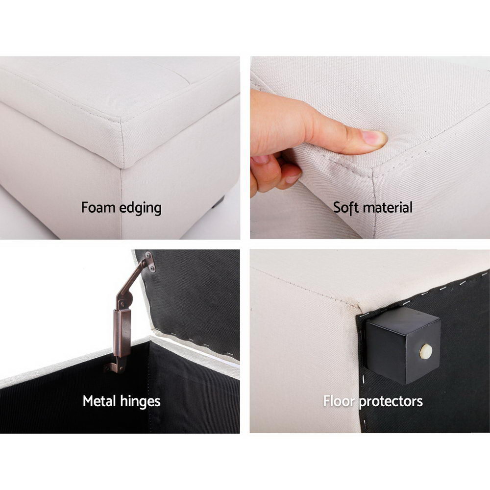 Artiss Storage Ottoman Blanket Box Large Seat Fabric Foot Stool Chest