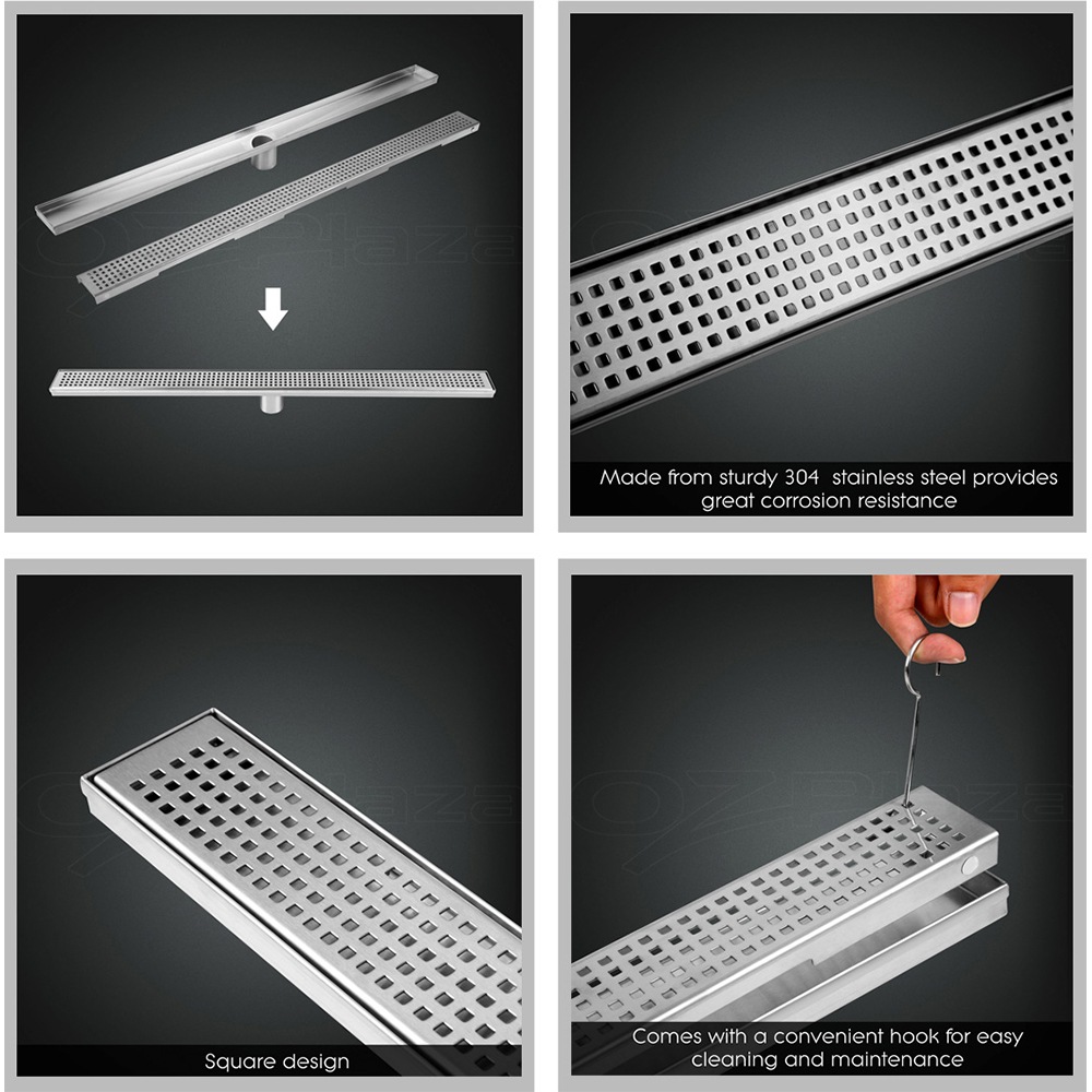 Cefito Shower Grate Square 1000mm Stainless Steel Grates Drain Floor