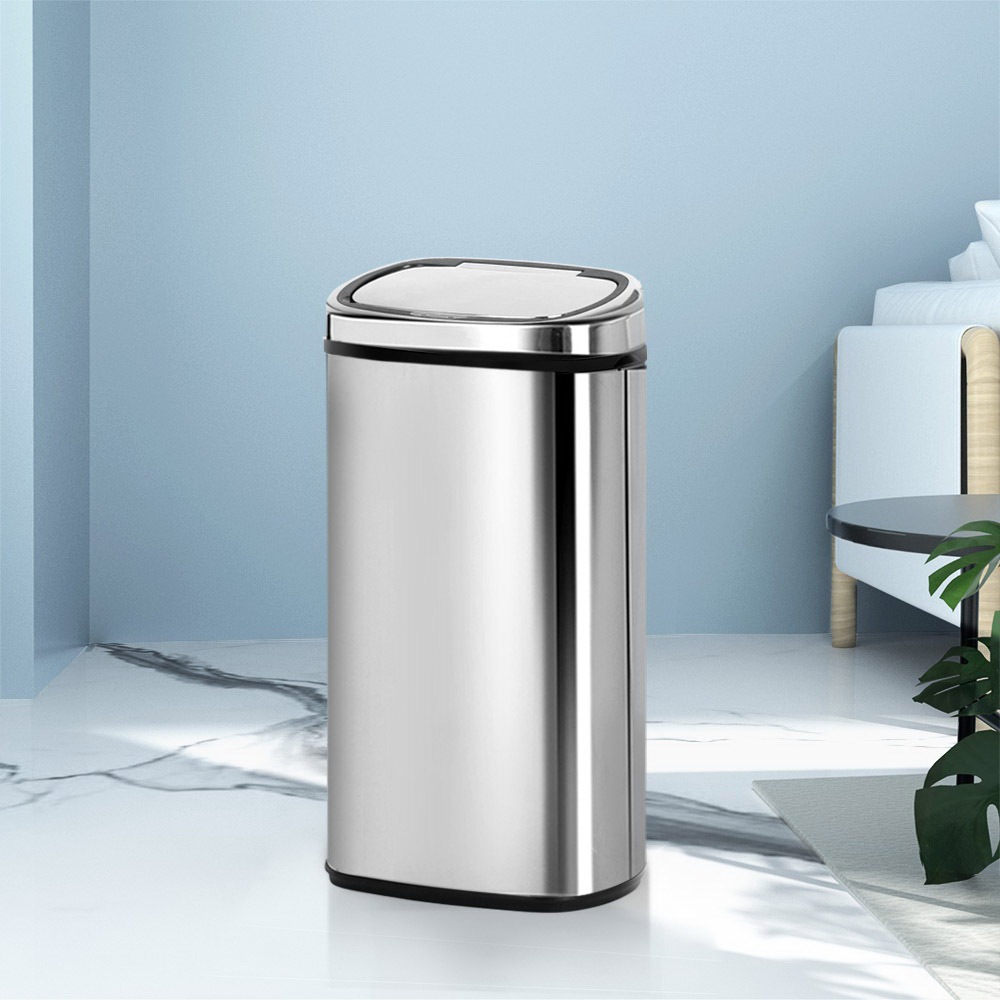 68L Stainless Steel Motion Sensor Bin Rubbish Touch Free Auto Trash Can