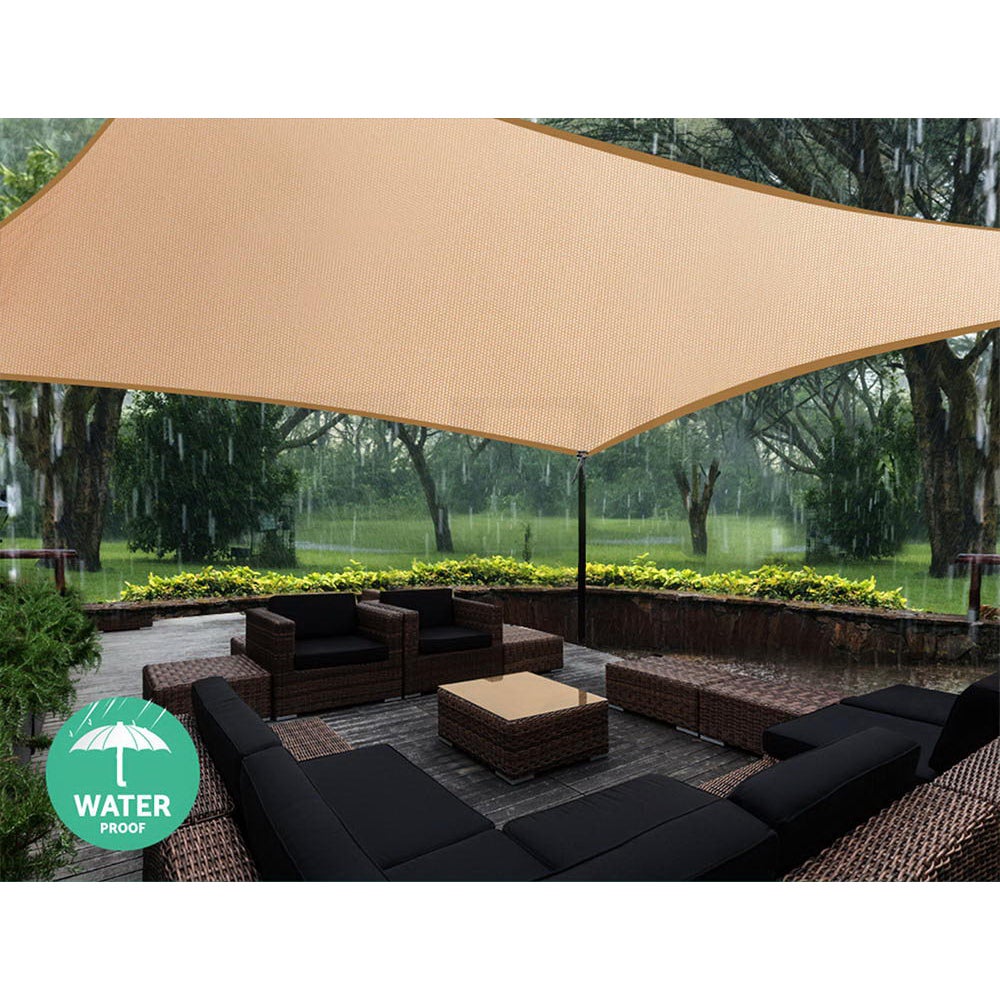 Waterproof Shade Sail Cloth Shadecloth Rectangle Sand Sun Canopy 4x6m