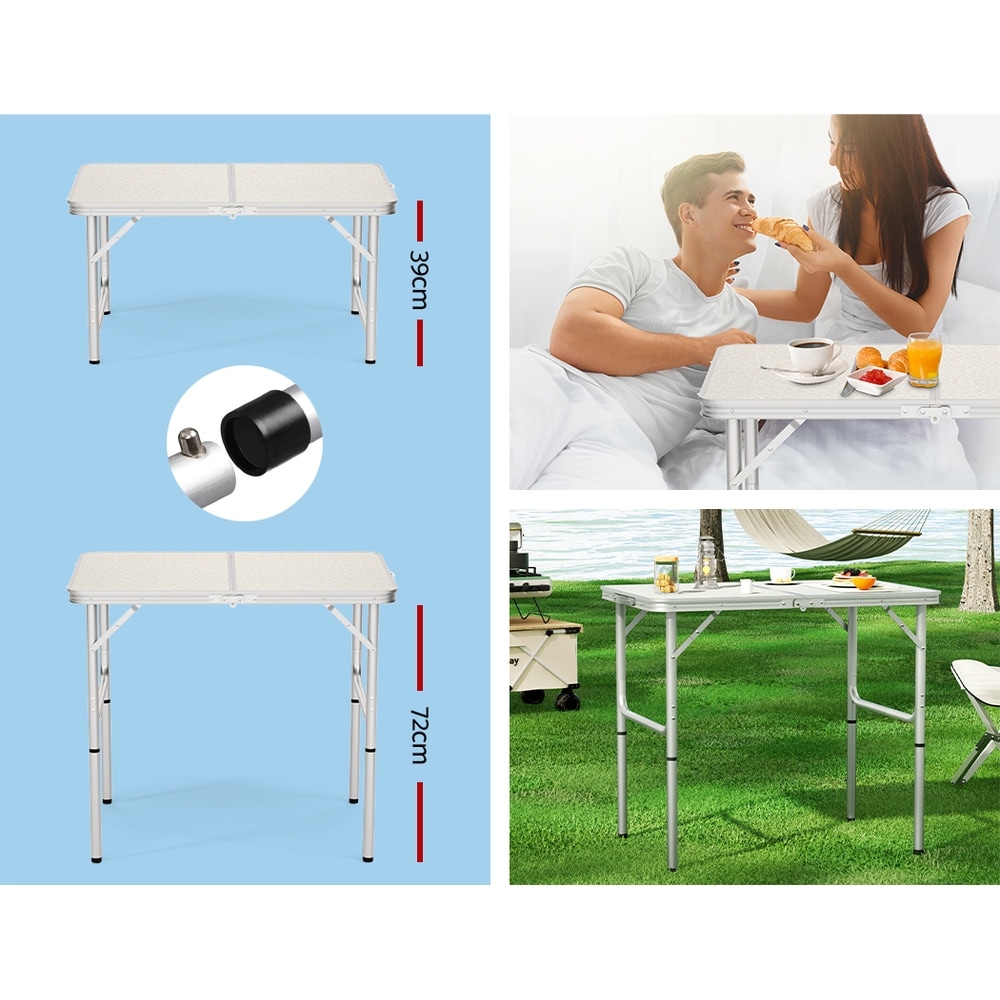 Camping Table & Bench Set Weisshorn Folding Camping Table Portable Picnic Outdoor Garden BBQ