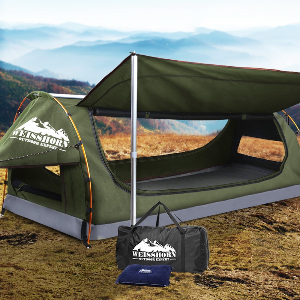 King Single Swag Camping Swags Canvas Free Standing Dome King Single Swag Camping Swags Canvas Free Standing Dome