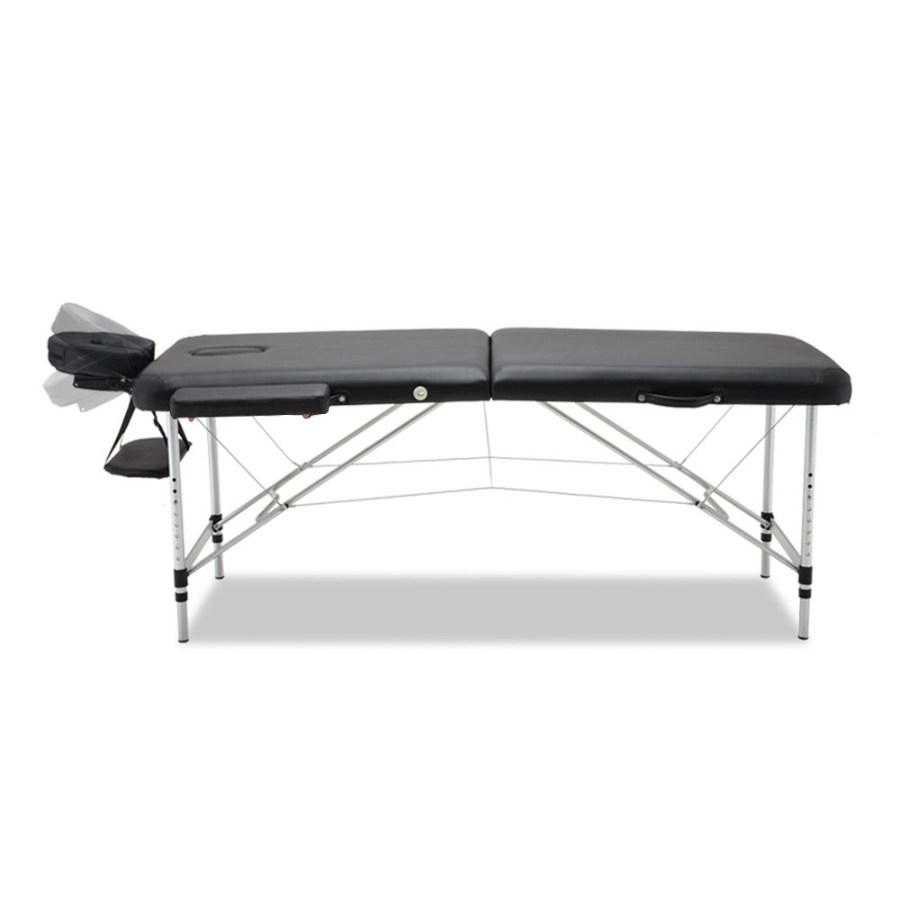 Zenses 75cm Portable Aluminium Massage Table 2 Fold Black