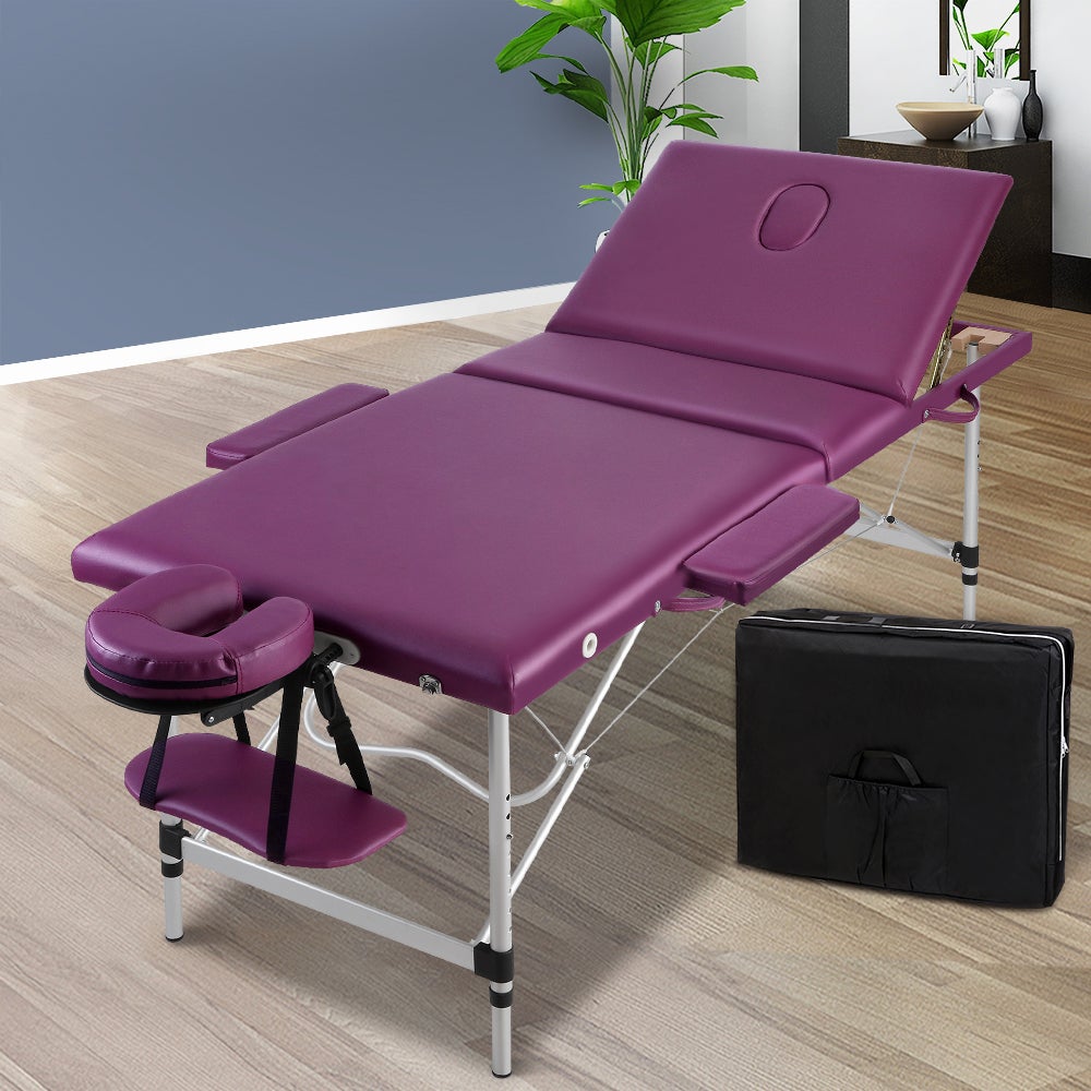 Zenses 75cm Portable 3 Fold Aluminium Massage Table Beauty