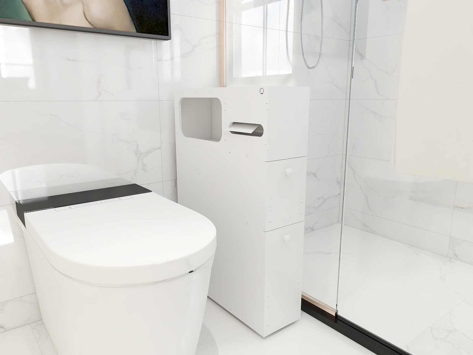 Bathroom Storage Rolling Toilet Roll Holder White Buy