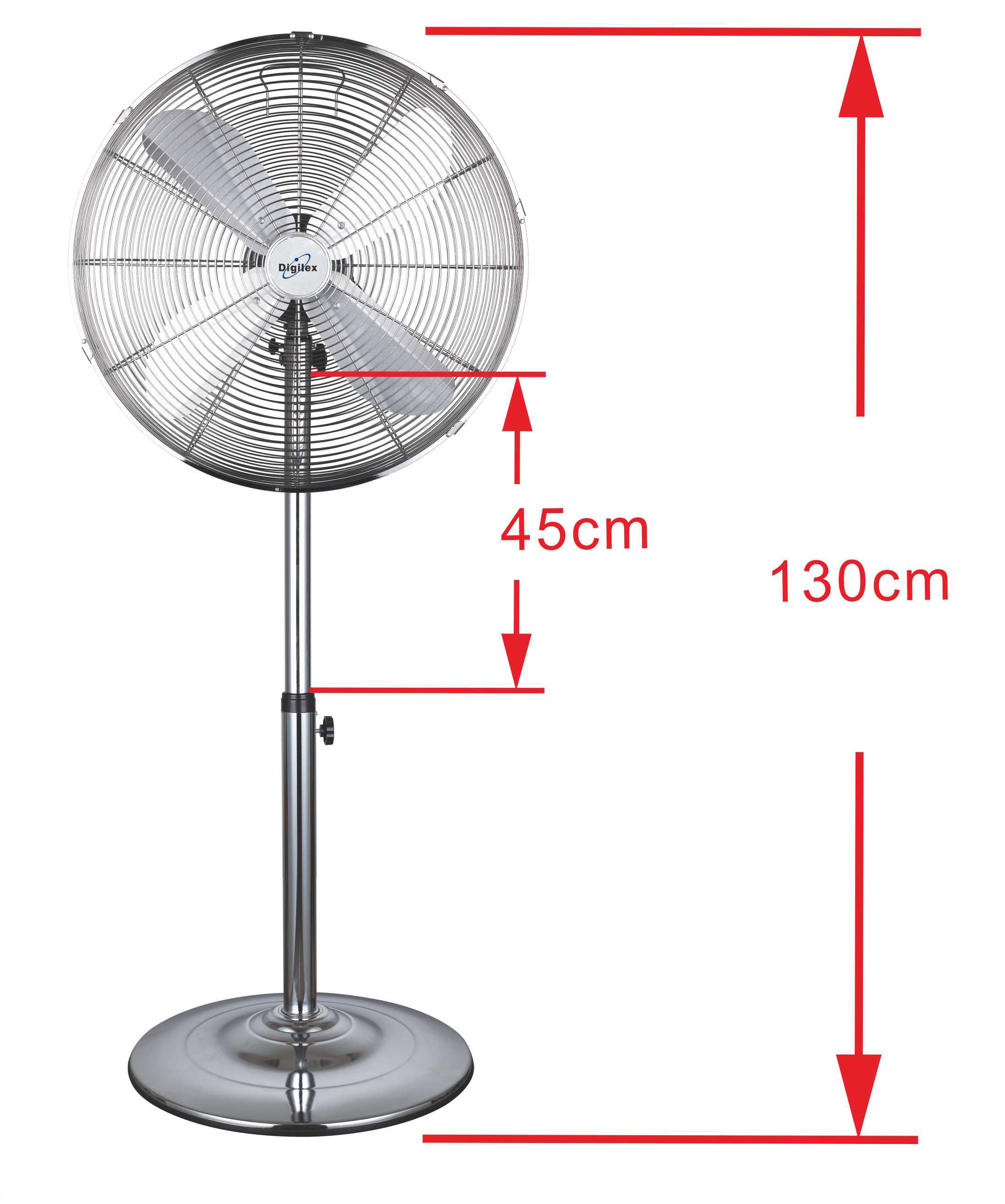 Digilex 18Inch(45cm) Metal Pedestal FanChrome Color Buy Fans 913046