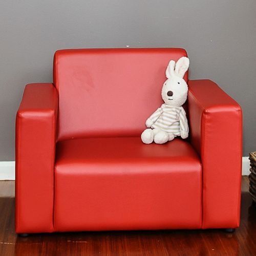 Kids Pvc Leather Single Seat Sofa Couch In Red Buy Kids Sofas