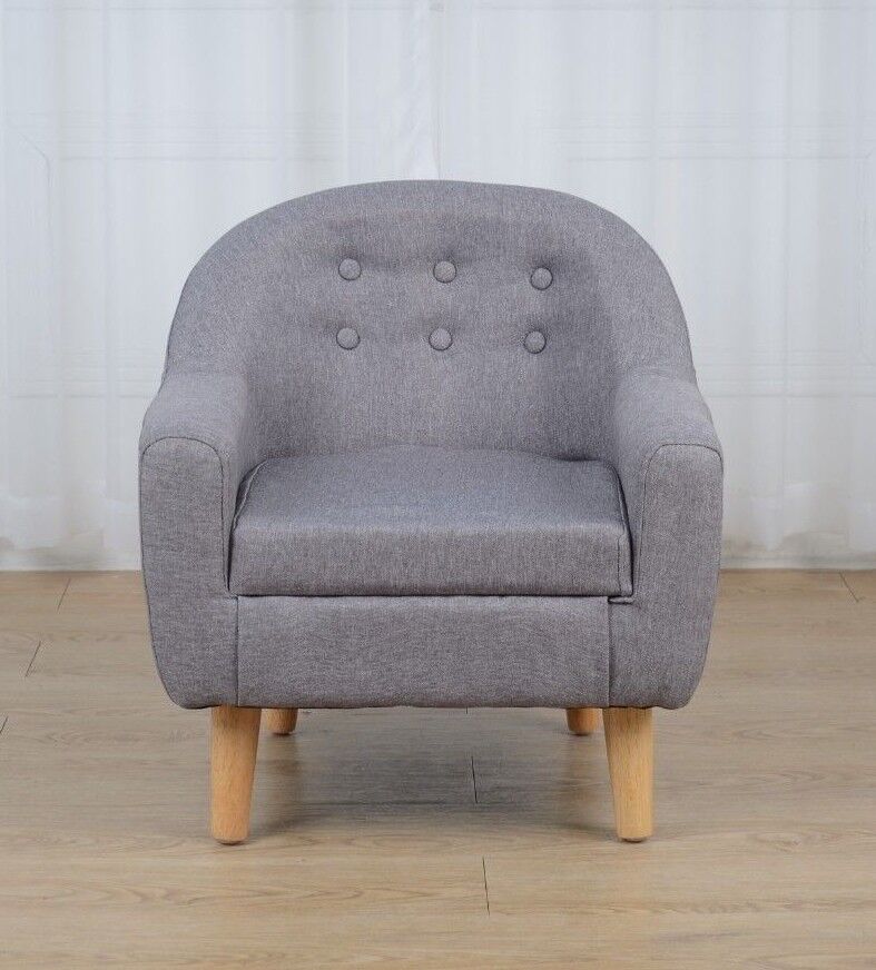 Grey Linen Kids Sofa Couch Chair Children Toddler Single ...