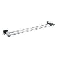 Double Classic Chrome Towel Bar Rail Bathroom