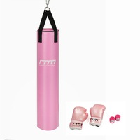 70lb Red Heavy Bag Kit Punching Boxing Bag Gloves Hand Wraps