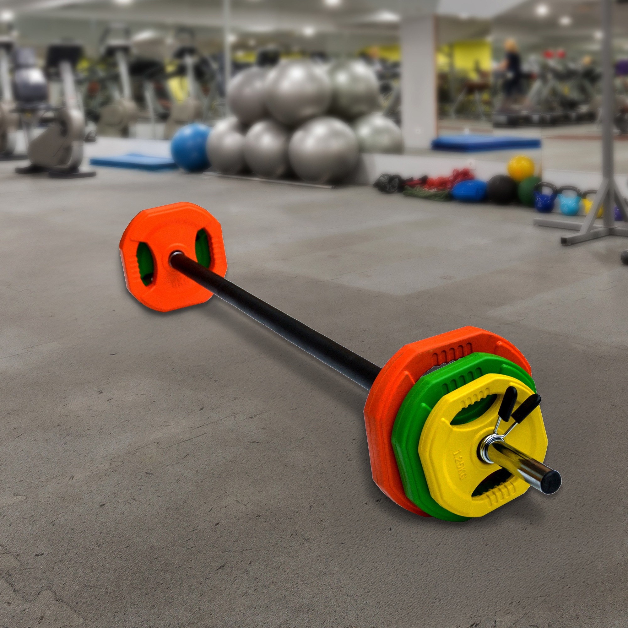 20kg Standard Rubber Coloured Barbell | Buy Barbells & Weight Plates ...