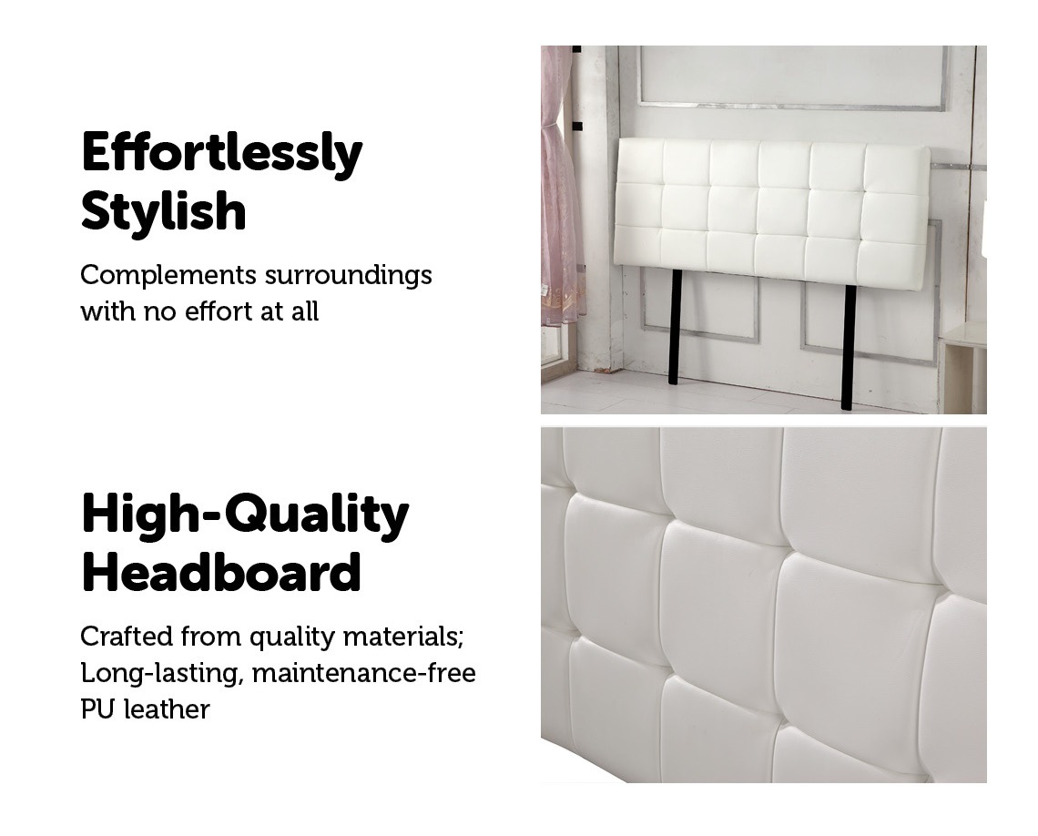 PU Leather Double Bed Deluxe Headboard Bedhead White Buy Double