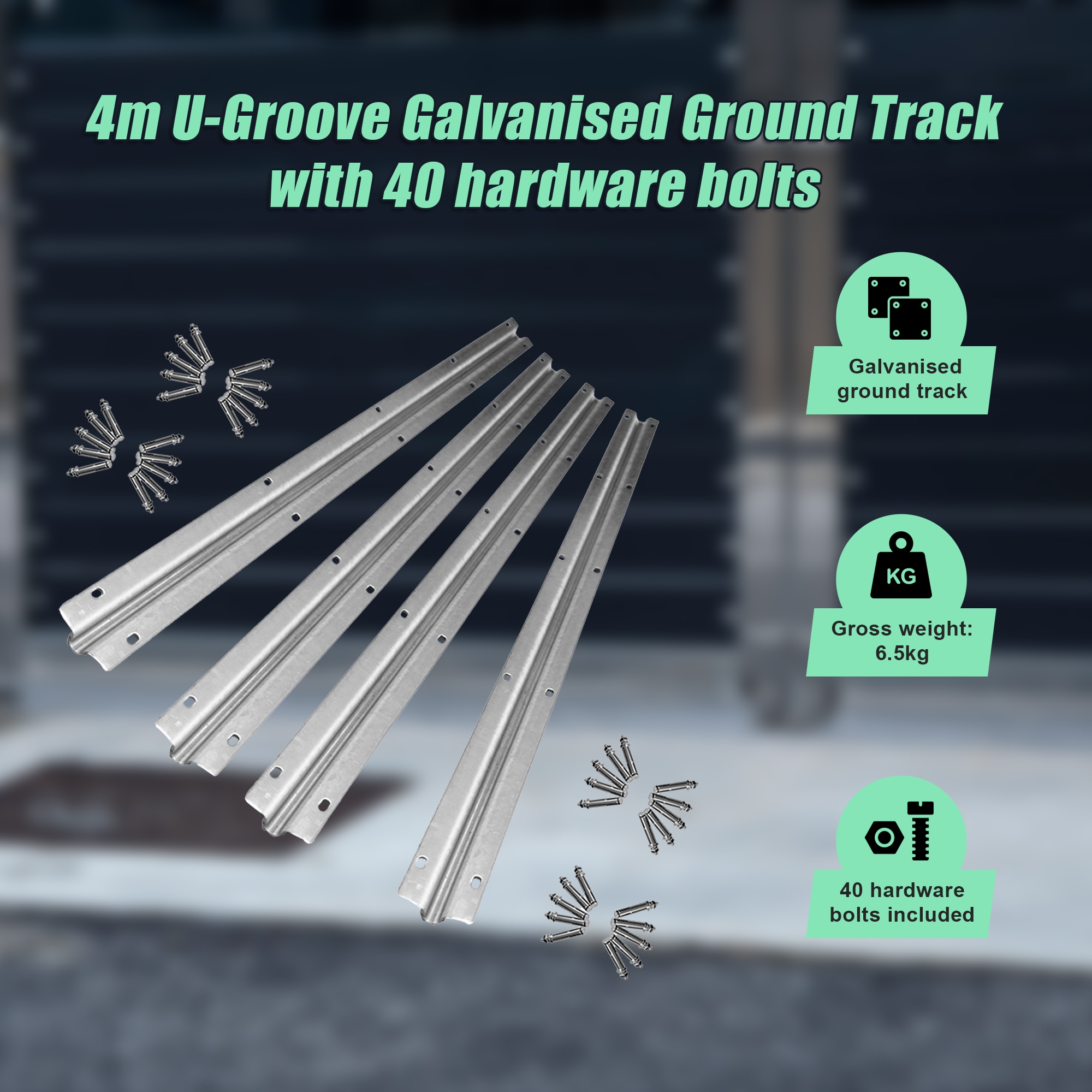 Sliding Gate Hardware Accessories Kit 4m Track Buy Gate Opener Parts & Accessories 738735