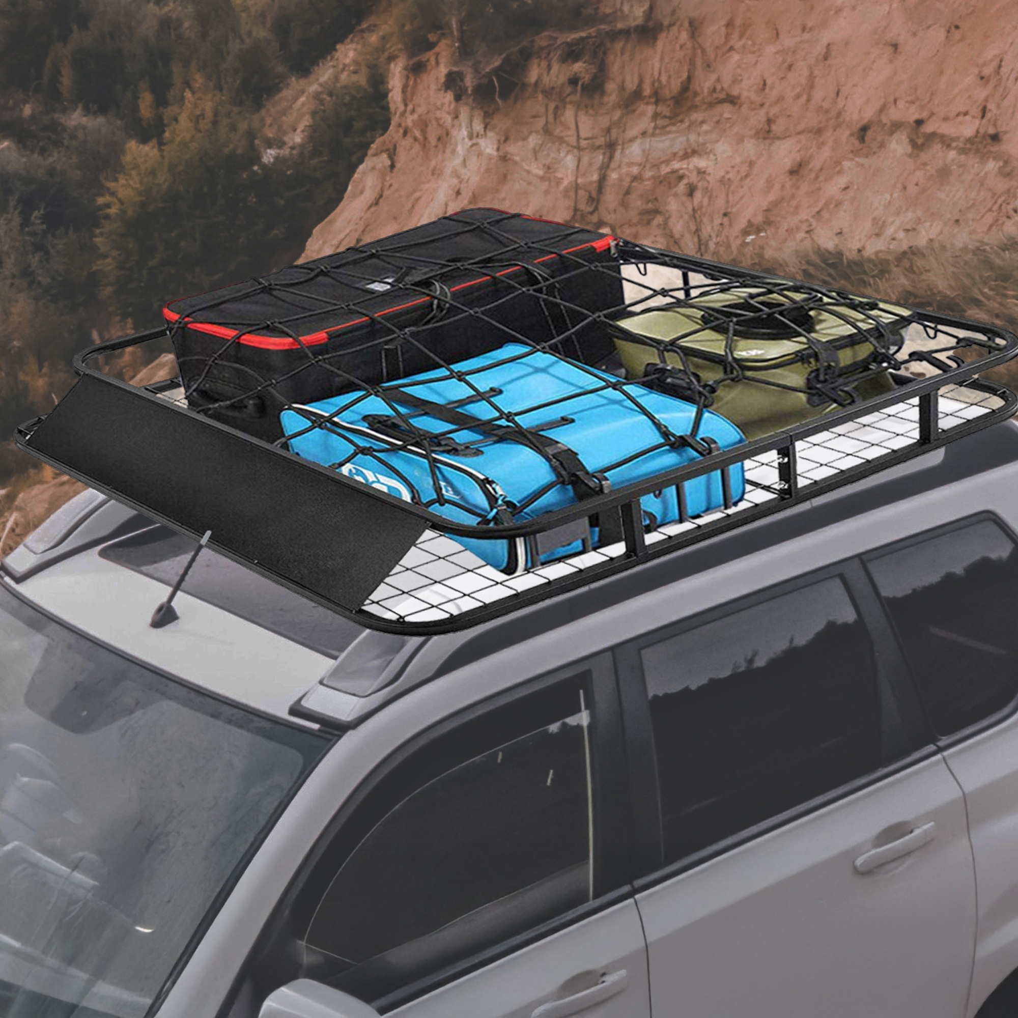 Universal Roof Rack Basket Car Luggage Carrier Steel Cage Vehicle