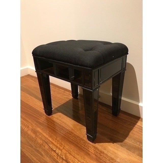 Mirrored Makeup Dressing Table Stool in Black | Buy Accent ...