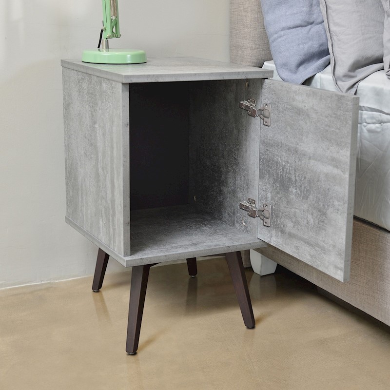 Gordon bedside table with door iron slate Buy Bedside Tables 206091