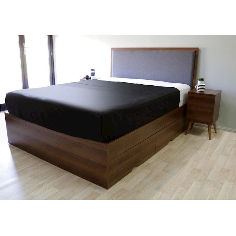 Emma's Design Limerick 4 Drawers Storage Platform Bed Walnut Buy