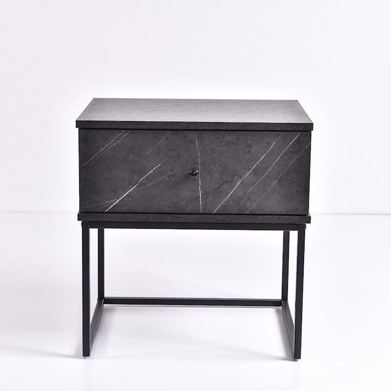 Morena Bedside Table Grey Stone