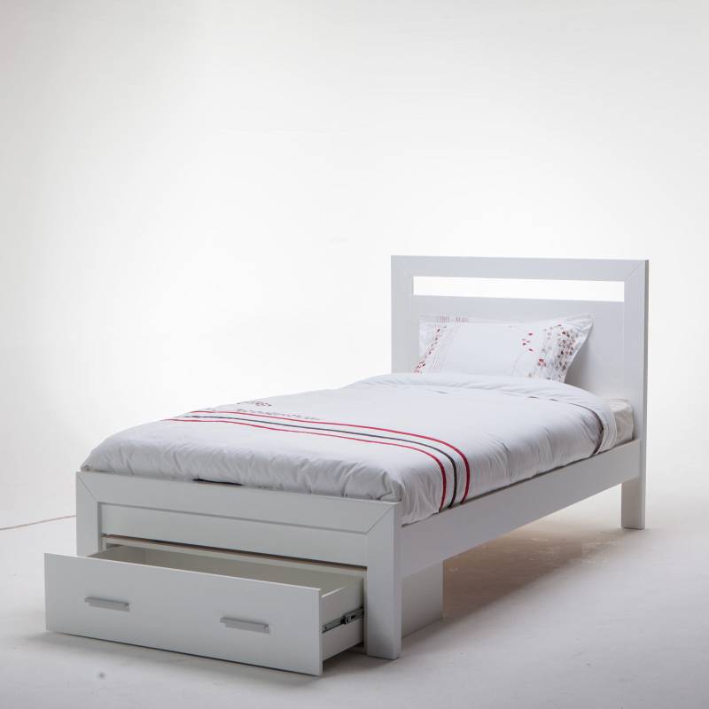 Venus White Single Bed Frame With Storage Drawers Buy Single Bed