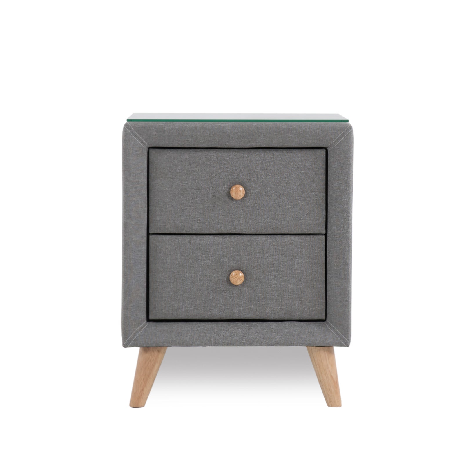 Sorrento Fabric Light Grey Bedside Table | Buy Bedside Tables - 711260